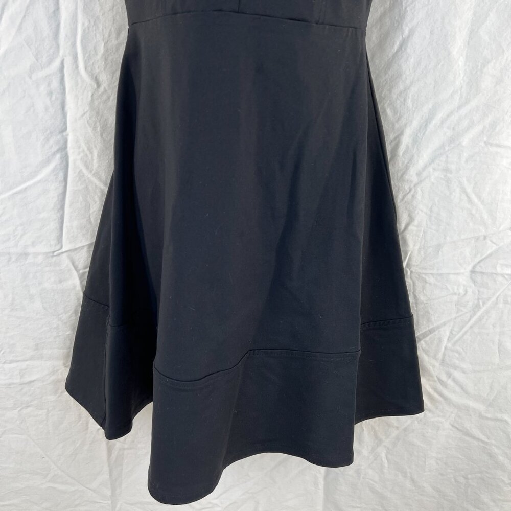 Cynthia Rowley Black Classic A-Line Sleeveless V-Neck Dress Womens Size 6 - Picture 4 of 12